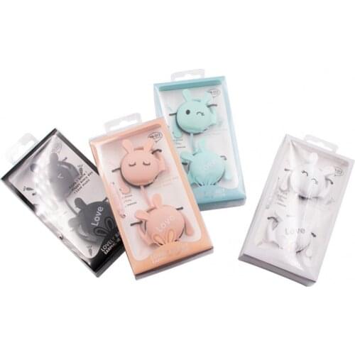 3.5mm Cute Rabbit Cartoon Stereo Earphone Headphone With Ear-hook Sports Headset For Girls Kids Xiaomi Mobile Phone Gift Mp3