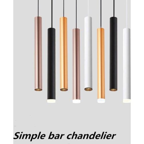 LED long tube cylindrical spotlight, front hotel bar chandelier, simple and personalized creative restaurant with ace