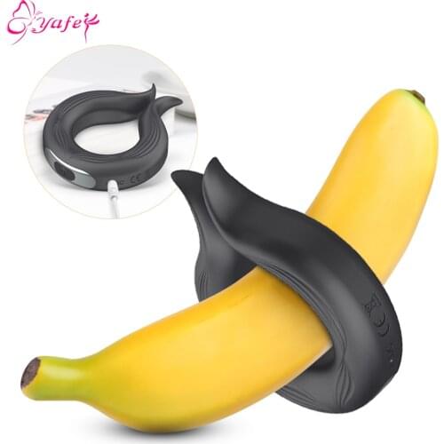 USB Rechargeable Silicone Cock Rings Sex Toys for Men Vibrating Penis Ring Delay Ejaculation 10 Frequency Lock Ring Masturbator