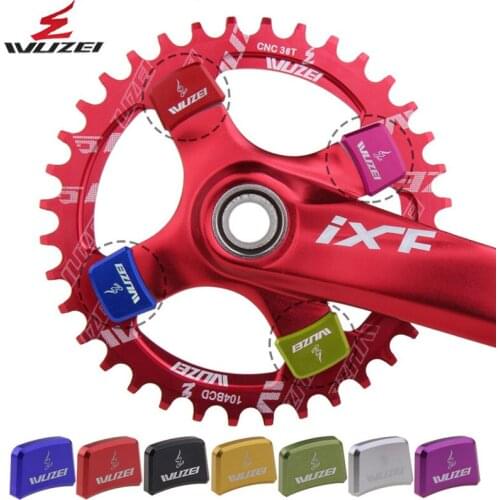 4PCS WUZEI Chainring Bolt Bicycle Chainwheel Screws CNC 7075 Road Mountain Bike Disc Screw for Crankset Bike Parts