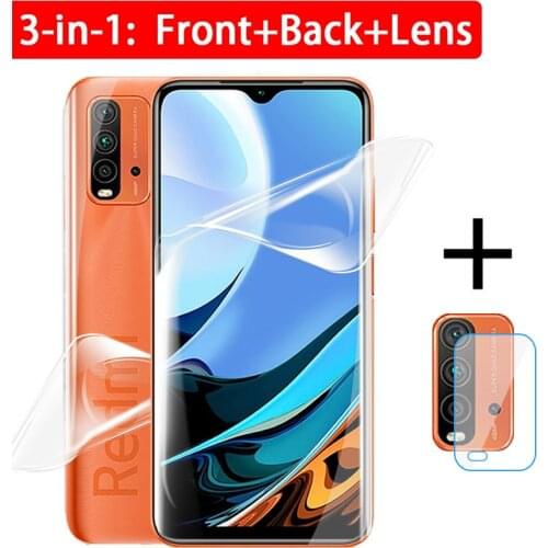 3-in-1 Full Cover Screen Protector for Xiaomi Redmi 9T Note 9T Front Back Hydrogel Film Xami Xiomi Readme Camera Lens Protector