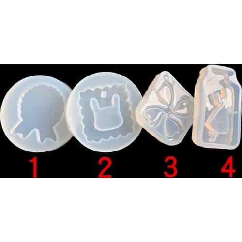 1pc Craft DIY Transparent UV Resin Mirror Silicone Mold Girl Pendant Key Chain Decoration Making Jewelry