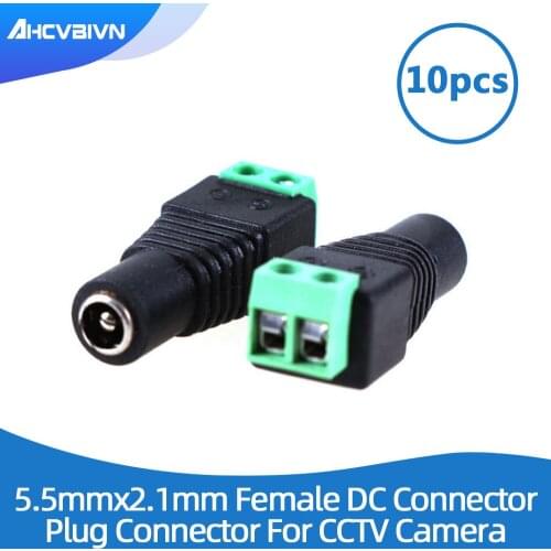 10Pcs 2.1 x 5.5mm DC Power Female Plug Jack Adapter Connector Plug for CCTV DVR LED Strip Light