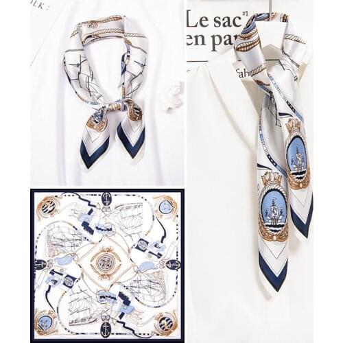 100% Real Silk Square Scarf Women Print Bandana Natural Silk Headscarf Small Suqare Silk Headband Scarf Foulard Femme65x65cm