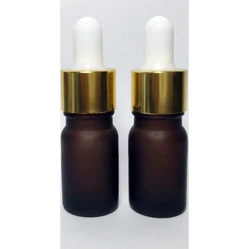 20pcs 5ml amber Essential oil bottle matt brown glass dropper bottle cosmetic empty bottles