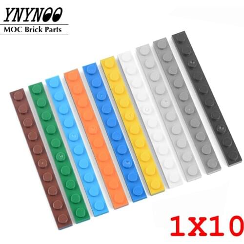 20PCS Thin Bricks Plate 1x10 Dots Building Blocks 13 Colors Educational Creative Size DIY Toys for Children Compatible with 4477