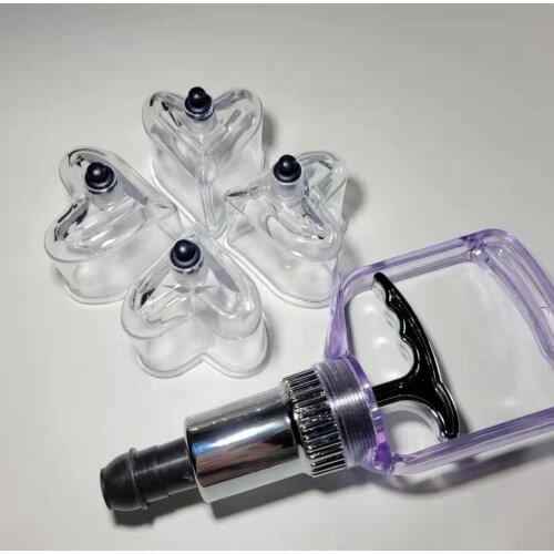 4 Pcs Love Shape Plastic Vacuum Cups Suction Cups Cupping Device Cupping Massage Therapy Hijama Cup Cupping Cans Jars