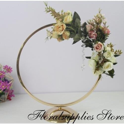 5pcs 45cm diameter Wedding decoration table centerpiece round arch flower stand frame iron circle backdrop stand event party