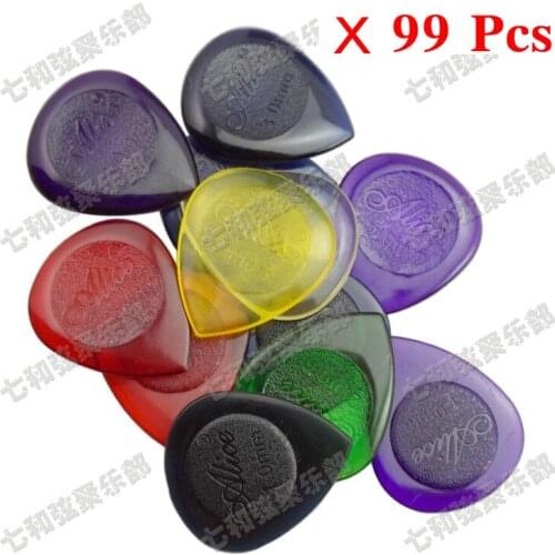 99 Pcs Small Water-drop Transparent Durable Clear Guitar Bass Picks Plectra Plectrums 1.0mm &2.0mm &3.0mm - Mix Color