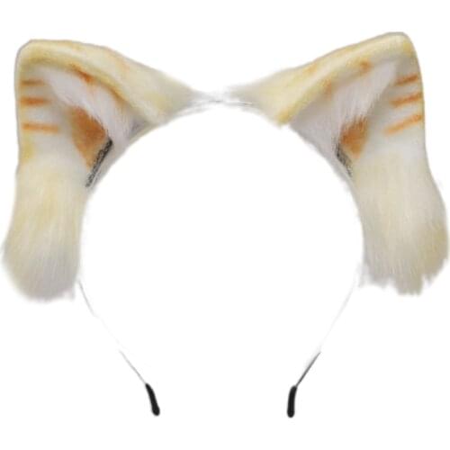 Colors Opintional Sexy Anime Ears Hairhoop Plush Cat Ears Tail Set Lolita Accessories Cosplay Halloween