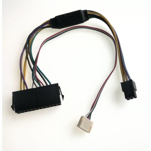 ATX 24-Pin to 6-Pin PCI-E PSU Power Adapter for HP Elite 8100 8200 8300 800G1 Mainboard