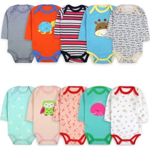 Baby Boy Girl Bodysuits Set of 5 Organic Long-Sleeve Side-Snap Shirts Ultimate Baby Flexy Unisex Clothing