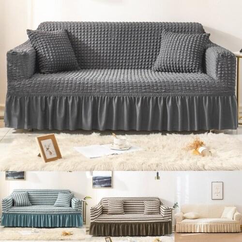 1-4 Seater Sofa Cover High Stretch Waterproof Corduroy Sofa Cover Anti-Slip Living Room Furniture Protector Elastic Slipcovers