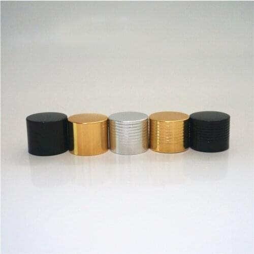 Black/gold/silver Cover Size 18/410 Essential Oil Bottles 5-20pcs Metal Lid Screw Cap Smooth Cover with Inner Plug Gasket