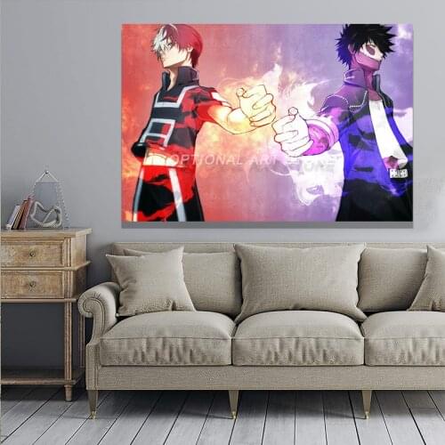 Dabi Shoto Todoroki Anime Wooden Frame Canvas Poster Painting Wall Art Decor Room Study Home Framed Decoration Prints