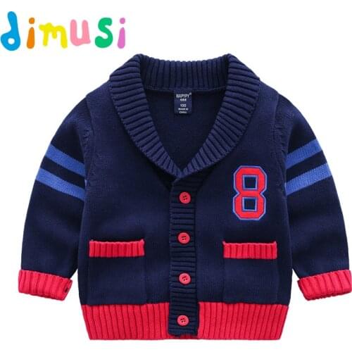 DIMUSI Autumn Sweatshirt Cardigan 100% Cotton Boys Long Sleeves Kids Sweater Jacket babys Cloth BC249