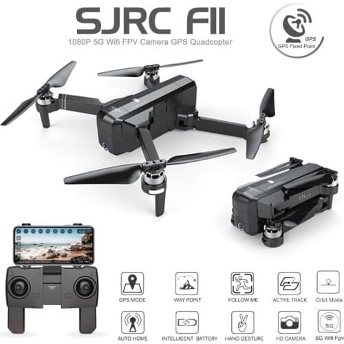 SJRC F11 GPS Drone with 5G Wifi FPV 1080P Camera Gesture Control Brushless Quadcopter 25mins Flight Time Foldable Selfie RC Dron