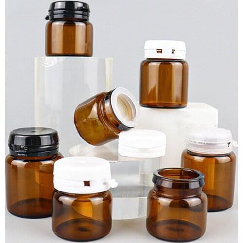 5ml/10ml/15ml Glass Amber Brown Cosmetic Face Cream Bottles Lip Balm Sample Container Jar Pot Makeup Store Vials Cream Bottling