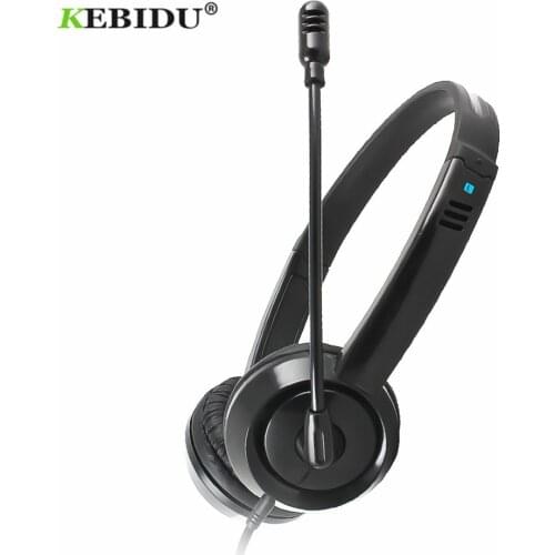 KEBIDU Gaming Headset 3.5mm Microphone Adjustable Headband Wired Stereo Headset Noise Cancelling Earphone For Computer Laptop