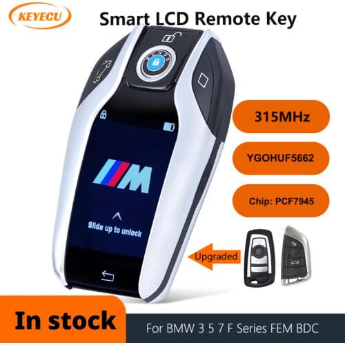 KEYECU Modified Boutique Smart LCD Key for BMW 3 5 7 F Series FEM BDC CAS4 CAS4+ 315MHz HUF5662,434MHz HUF5767,868 MHz 5WK49861