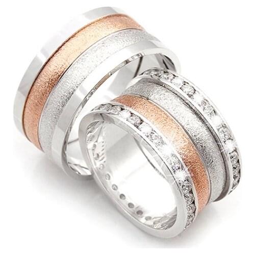 Couple Wedding Ring Sterling Silver 925 Woman And Man Luxury Jewelry Bands Engagement Anniversary Anatolian Civilization Models