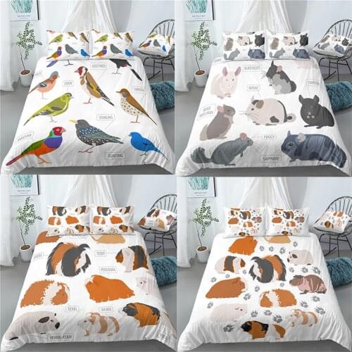 Cartoon Animal Bedding Set Queen 3D Cute Cat Mouse Print Duvet Cover Bedcloth 2/3pcs Home Textiles Luxury high Quality Bedspread