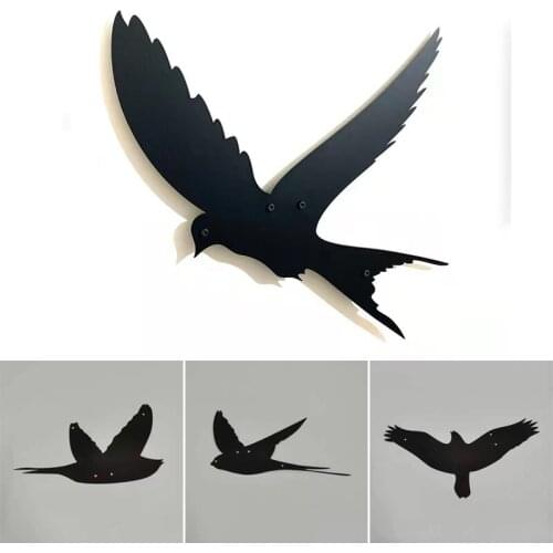 2021 1/4PCS Creative Black Bird Sculpture Art Wrought Iron Bird Indoor and Outdoor Hanging Metal Wall Hanging Art Decoration
