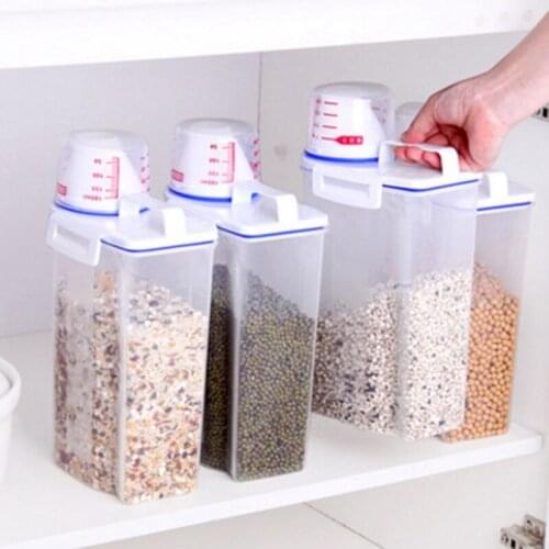 Kitchen Storage Box Rice Cylinder With Flour Sealed Barrel Kitchen Thick Plastic Cover Rice Barrel Rice Box Food Organizer