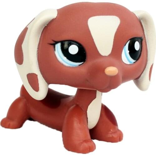 LPS CAT Rare Animal pet shop toys DACHSHUND #1631 white ear dog model toy for kids cute action figure