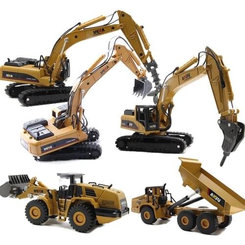 Metal Diecast Construction Toys 1:50 Alloy Diecast Dump Truck Excavator Wheel Loader Tractor Model Engineering Toys for Boys Car