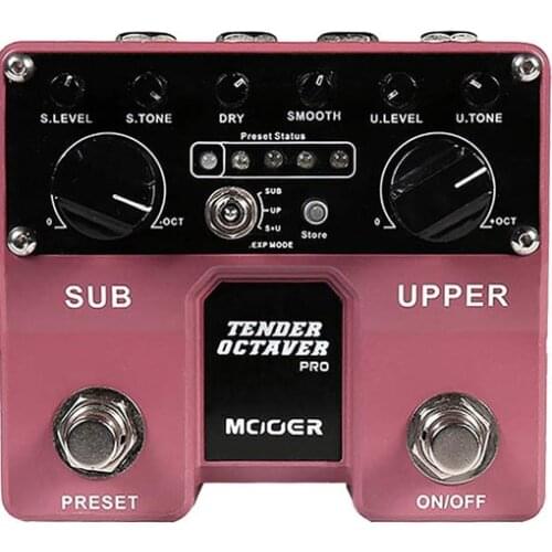 MOOER TENDER OCTAVER Pro Octave Guitar Pedal Sub & Upper Octaves 4 User Presets with Dual Footswitches Effect Pedal