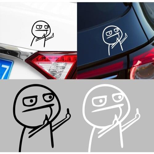 Cartoon Middle Finger Car Sticker for Audi A4 B8 B6 B5 B7 B9 A3 8P 8V 8L Q5 Q7 A5 A6 C6 C5 C7 tt Citroen C5 C4 C3 zs Volvo V40