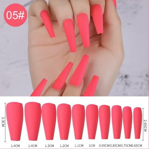 24pcs False Nails Coffin Extension Forms Nail Tips Fingernails Artificial Fake Nail Polish Decor Nail Accessories
