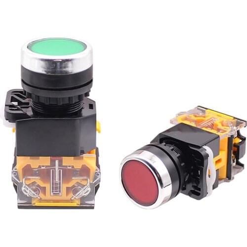 P41 ON-OFF LA38-11 LA38-11BN 22mm 4 Screws Circular small size Flat round Panel Cutout r Momentary Push button switch