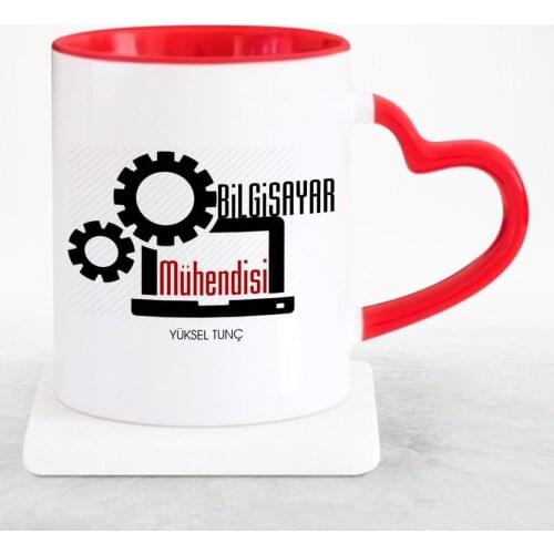 Personalized Professional Computer Engineer Red Heart Mug Cup-3