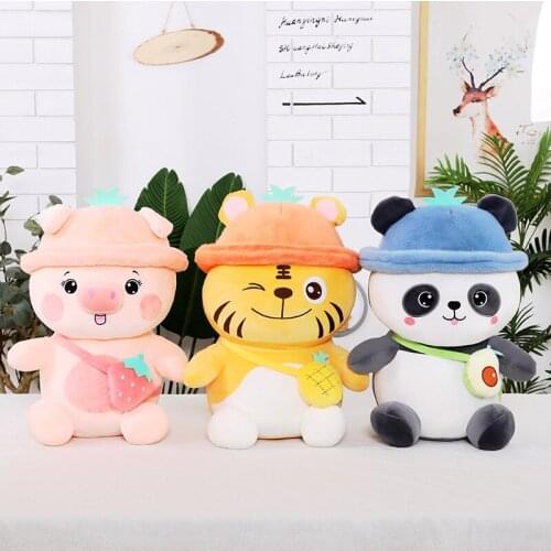Bobo Tiger Strawberry Pig Oil Bear Plush Toys Cartoon Comic Model Doll Stuffed Toy Christmas Birthday Gift For Children