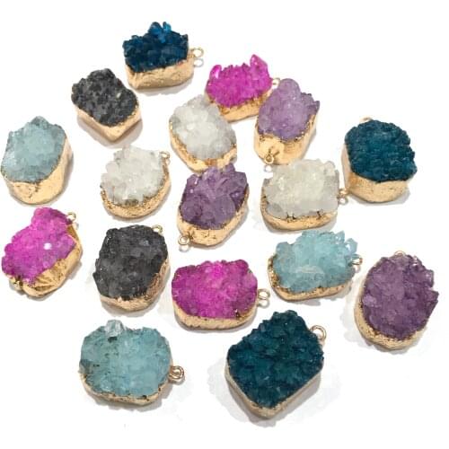 Natural Stone Quartz Agates Pendant Fashion Charms Cluster Crystal Pendants For DIY Jewelry Making Neckalce Earring Accessories