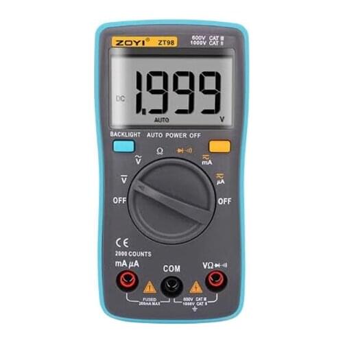 ZOYI ZT109 Professional Digital Multimeter 9999 Count True RMS AC/DC Current Voltage Tester, with LCD Backlit Display