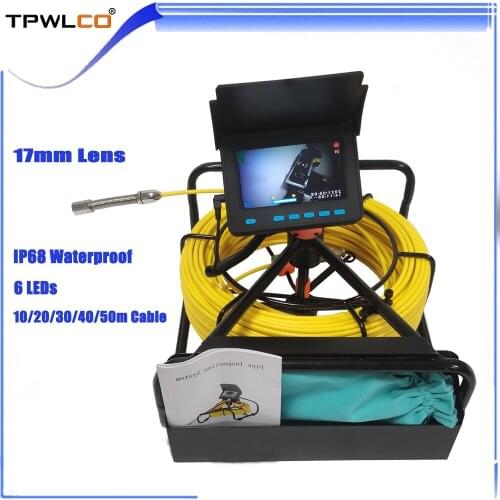 Actory Direct Supply 17MM 4.3 Inch 10-50M Cable Pipe Endoscope Inspection Video Camera System Used for Sewer/Drain Detection