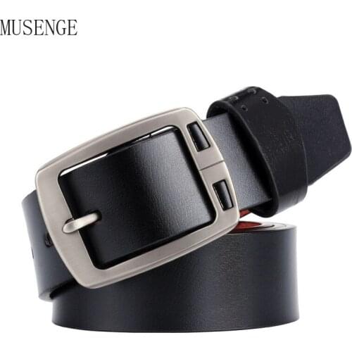 Fashion Mens Belt Jeans Pin Buckle Genuine Leather Belt for Men High Quality Luxury Brand Designer Black Big Size Gift 2021 New