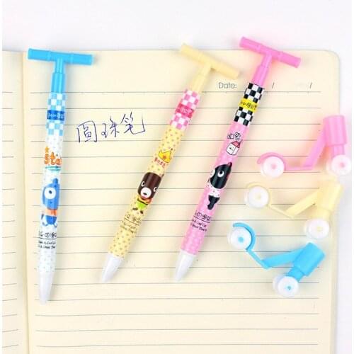 20 Pcs Ball Pen Korean Creative Cute Scooter Student Cartoon Blue Ballpoint Pen Gift Study School Office Supplies Wholesale
