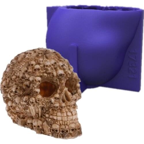 3D Halloween Skull Shape Silicone Mold Epoxy Resin DIY Jewelry Making Tools