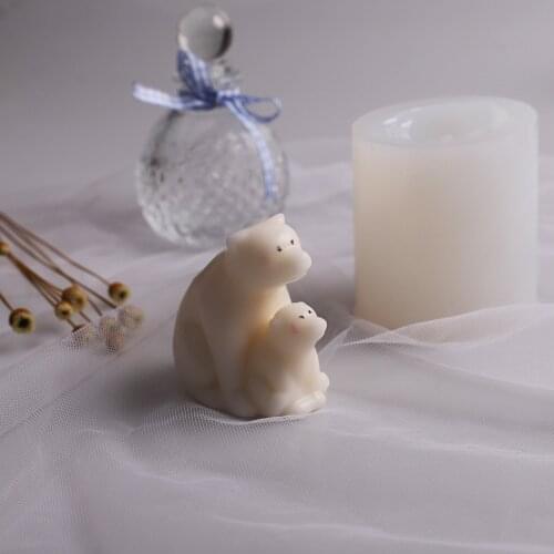 Cute Bear Candle Silicone Mold DIY Aromatherapy Candle Mold Plaster Mold Epoxy Mold Candle Making Kit Chocolate Cake Mold