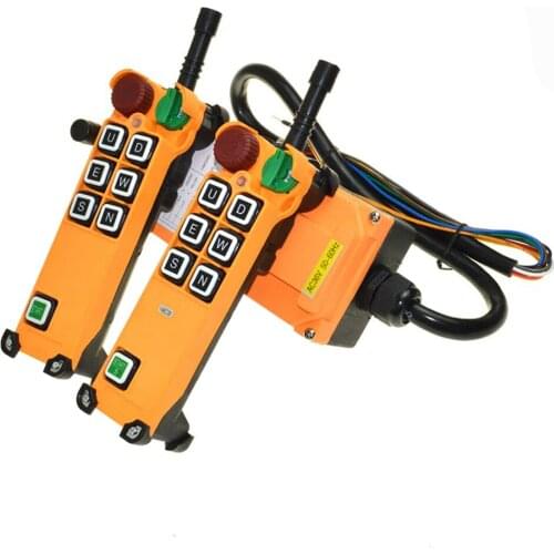 OBOHOS 6 Channel 1 Speed 2 transmitters Hoist Crane Truck Radio Remote Control System with E-Stop XH00064