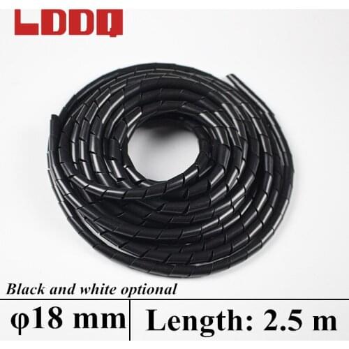 LDDQ Good Quality 2.5m Winding Pipe Outer Diameter 18mm Spiral Cable Wraping Cable Sleeves Computer Cord Manager Flame Retardant