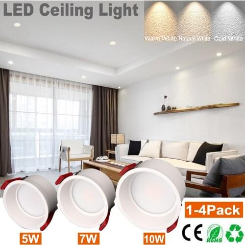 LED Downlight 5W 7W 10W Recessed Round LED Ceiling Lamp AC85-265V Deep Anti-Glare LED Spotlight Indoor Lighting Living Room D30