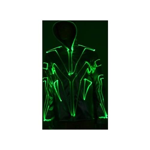 Luminous Jacket LED Vest EL Wire costume Tron suit