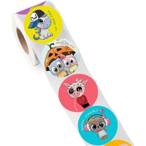 T3EC 500pcs Cute Animal Reward Stickers Motivational Sticker for Kids School Reward Student Teacher Seal Labels Student Gifts