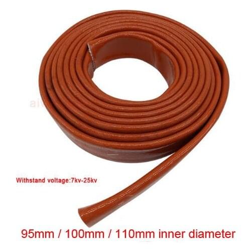 95mm 100m 110mm fibreglass sleeving Silicone insulated sleeve Fireproof tube flame retardant tubing Heat insulating hose