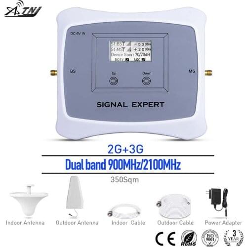 Hot 2G+ 3G Signal Booster GSM 900MHz 3G WCDMA UMTS 2100MHz Cell Phone Signal Amplifier Repeater for MTS, MegaFon, Beeline,Tele2